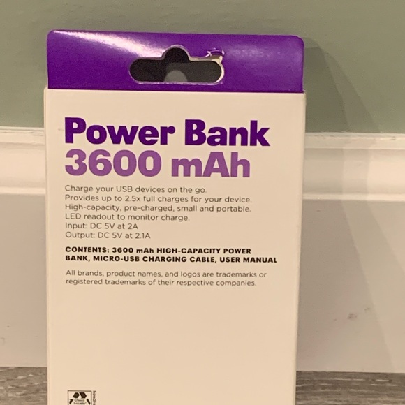 Infinitive Power Bank 3600 mAh- New!! - Picture 2 of 3